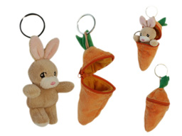 GS8358 - EE - Rabbit - 09 (9cm) - keychain rabbit with a carrot bag