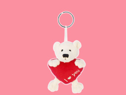 GS7977B - BE - white bear (11cm) - w - keychain