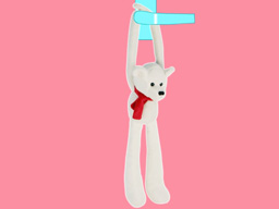 GS7409 - BE - white bear (36cm) - happy hugs door hanger